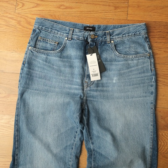 ME+EM Split Seam Flare Jeans Blue Multi Wash Regular Length Wide Leg Size 32 - Picture 6 of 13